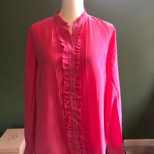 J. Crew 100% Pink Silk Blouse